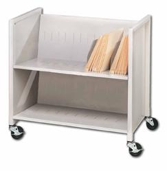 Medical File Folder Cart - Two (2) Slant-Shelf - Medical Record Transport Cart