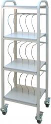Mobile Chart Ring Binder Cart (15-Space), 2" Binder Rolling Storage Rack