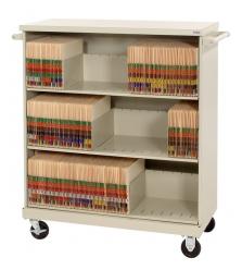 Deluxe Medical File Folder Cart - Three (3) Tier Transport Cart