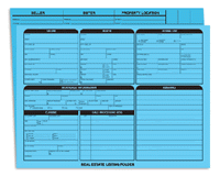 Real Estate Listing Folder - Legal Size - Colors include: gray, yellow, blue, red, green & lavender
